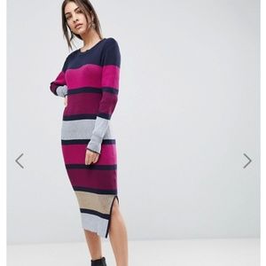 ASOS Stripped Midi Sweater Dress